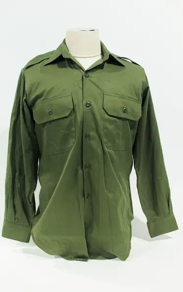 02002 Shirt-army-jungle-green-2-pocket-epaulettes-cotton-3.webp