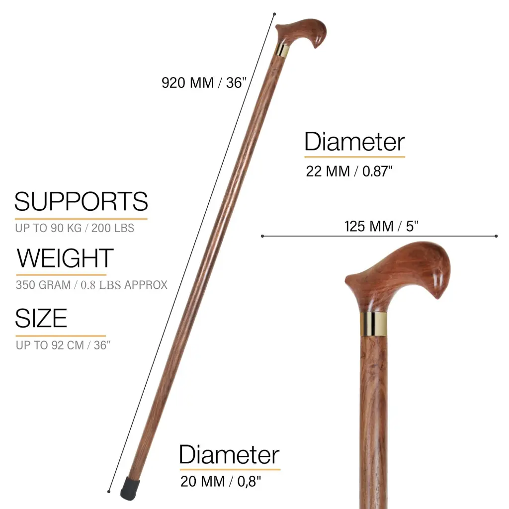 44975 Wood-Walking-Stick-92cm-Brown-Varnish-Derby-handle-10.webp