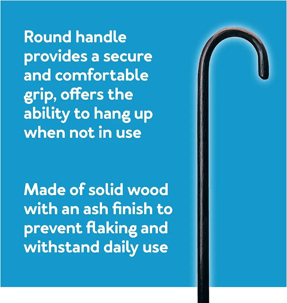 44978 Wood-Walking-Stick-92cm-Brown-Varnish-crook-handle-13.webp