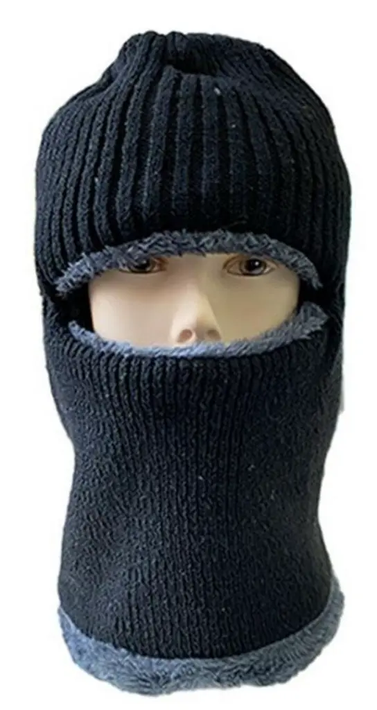13706 Balaclava-Bulky-Marle-Acrylic-Knit-Furry-Fleece-Lined-Navy 1 (Large).webp