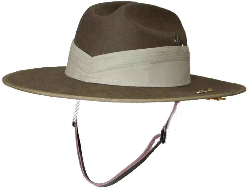 11294-7Australian-Army-Wool-Felt-Slouch-Hat-with-Rising-Sun-Badge-Pugaree-Chin-Strap 9.webp