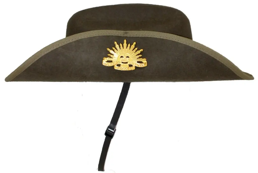 11294-7Australian-Army-Wool-Felt-Slouch-Hat-with-Rising-Sun-Badge-Pugaree-Chin-Strap 6.webp