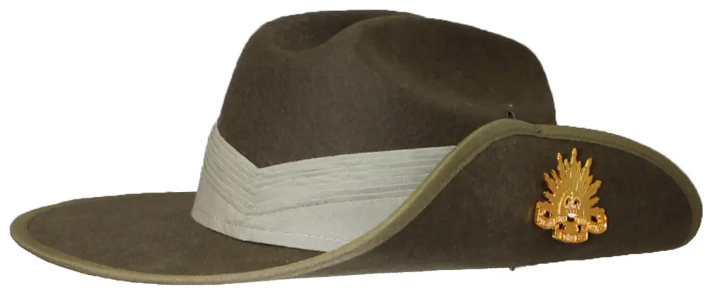 11294-7Australian-Army-Wool-Felt-Slouch-Hat-with-Rising-Sun-Badge-Pugaree-Chin-Strap 7.webp