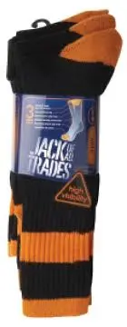  Black-Flouro-Orange 11-14 Acrylic-nylon Sock Reinforced Terry