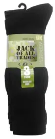  Navy 11-14 Jack of all trades 3 pack Sock High Bulk Terry Acrylic nylon