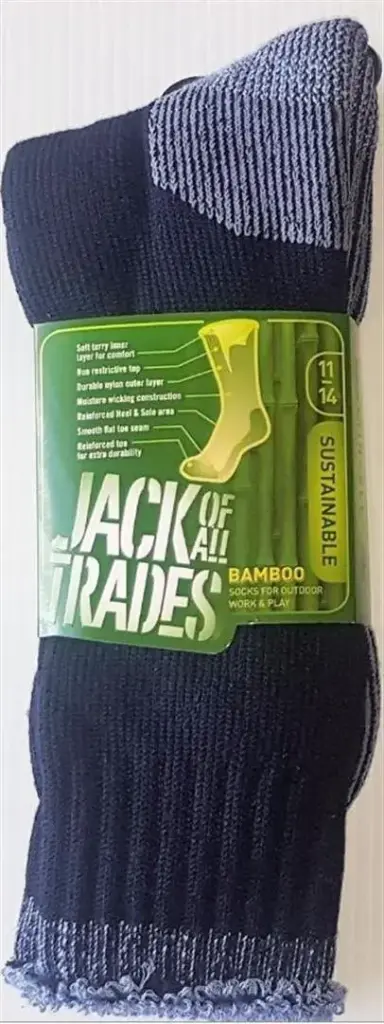  Navy-stonewash Contrast 6-10 Bamboo-nylon Outdoor Sock Full Terry Reinforced