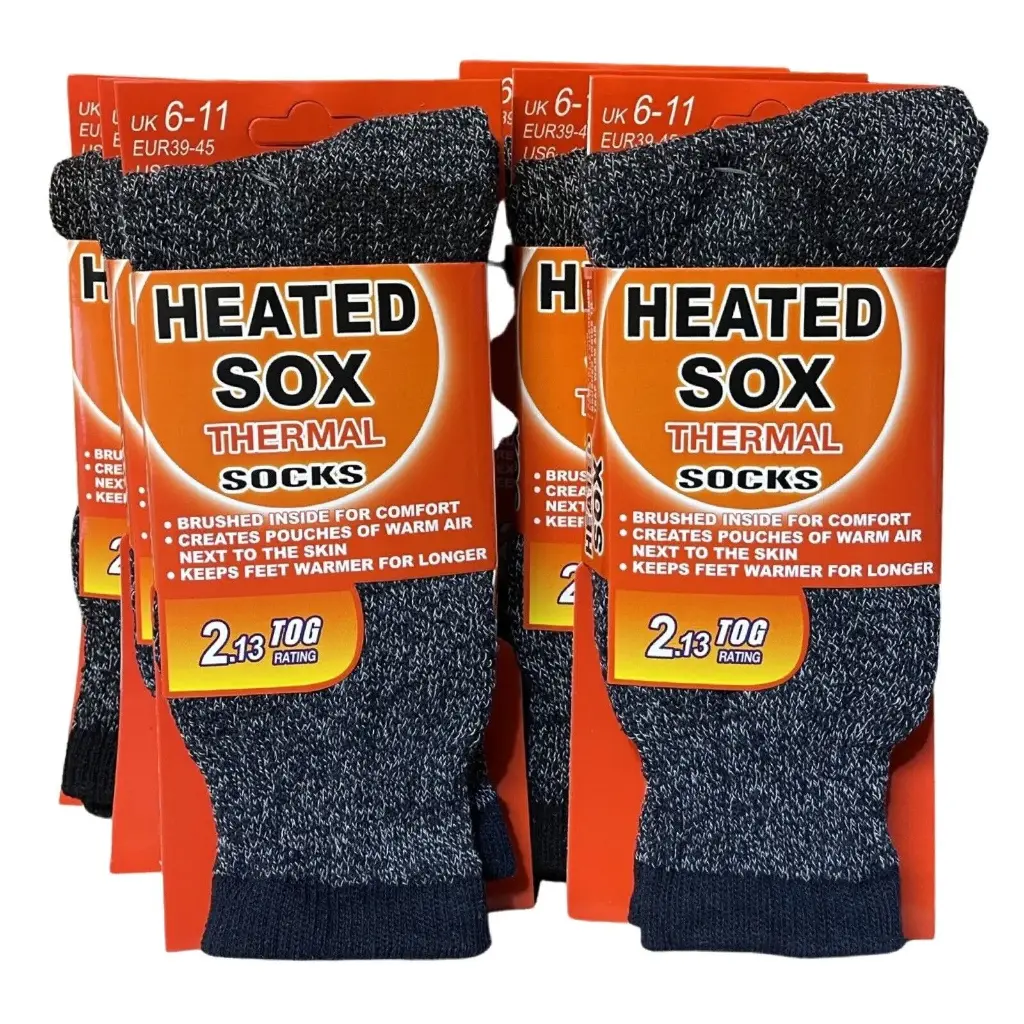  Mens Heated Thermal Socks 6-11 2 pairs