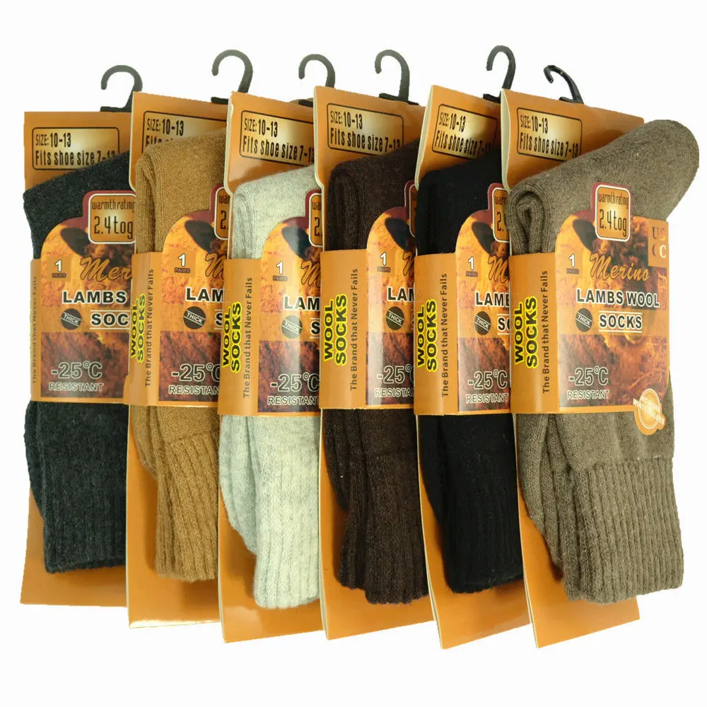  Merino Lambs Wool Socks Asstd Cols 35%/Wool 33/Poly 30/Cotton 2/Elastane