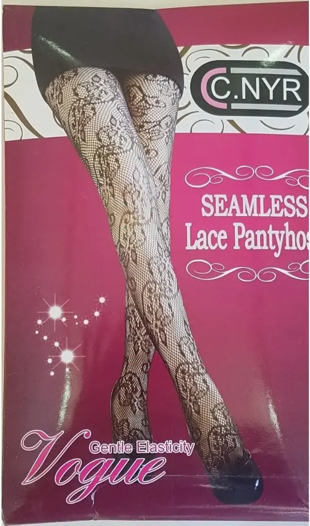  Black Seamless Lingerie Lace Fishnet Pattern Tights Panty Hose Footed