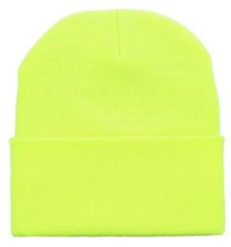  Acrylic Beanie Fine Knit Lime