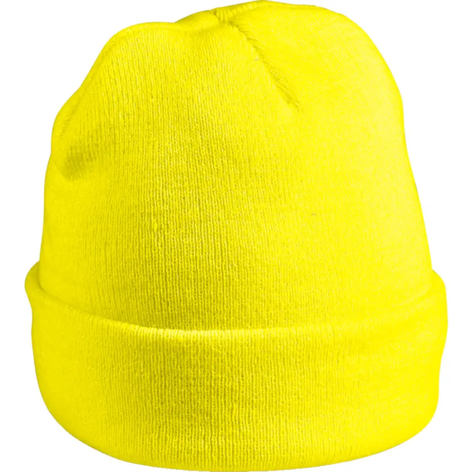  Acrylic Beanie Fine Knit Yellow