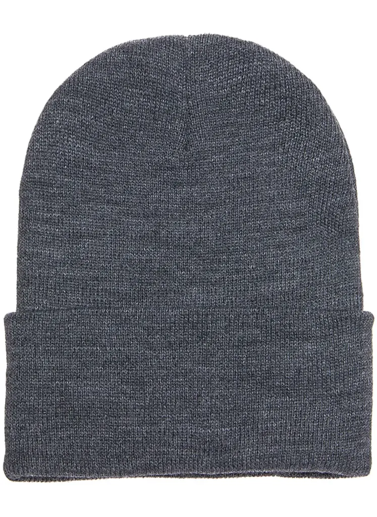  Acrylic Double Fine Knit Beanie Charcoal