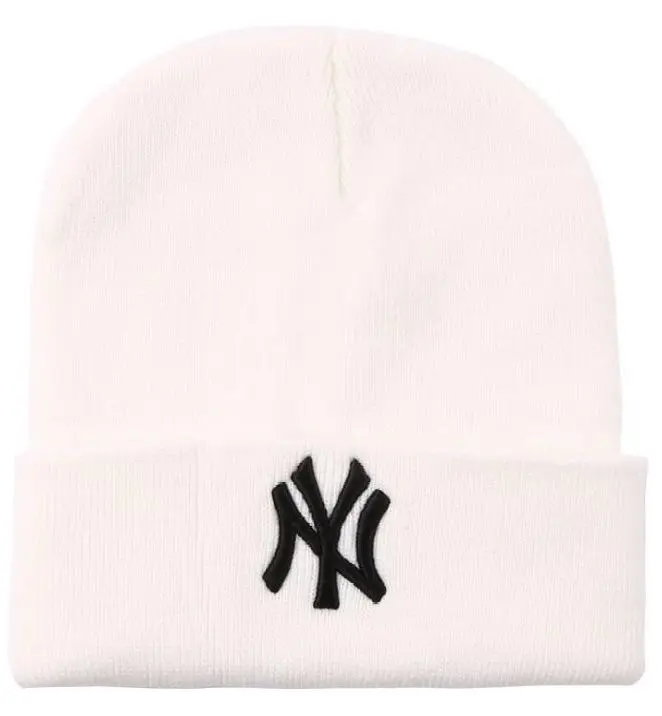  NY White Acrylic Beanie
