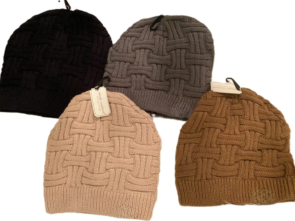  Acrylic Knit Beanie Skullcap Fur Lined Asstd Black,Navy,Tan,Grey,Cream