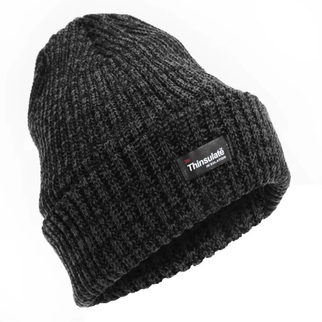  Rag Wool Knit Beanie Charcoal Thinsulate Lined