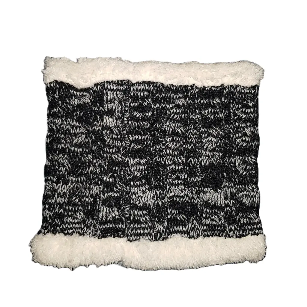  Neck Warmer Ladies Knitted Fur Lined Black