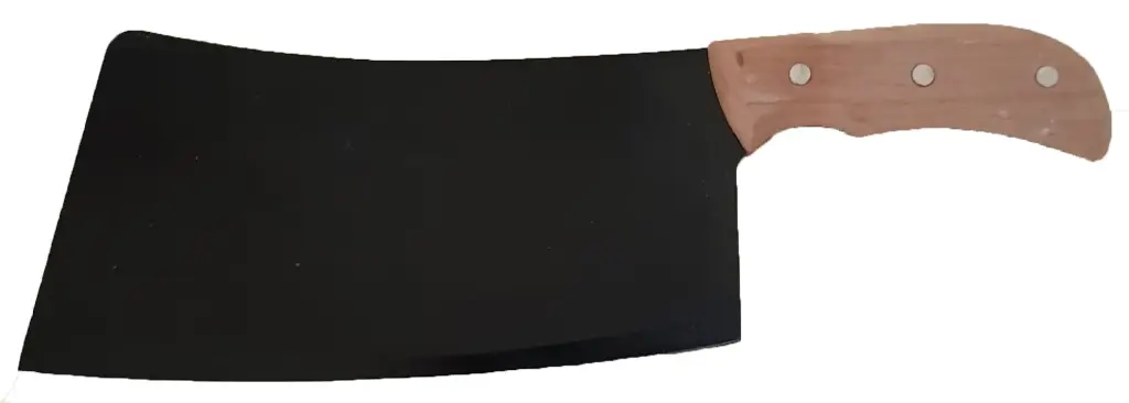  Meat Cleaver Knife Black Heavy Duty Stainless Steel 1 kg 23.5x12 cm Blade