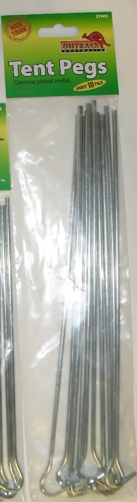  12" Steel Wire Tent Peg 10 per Pack