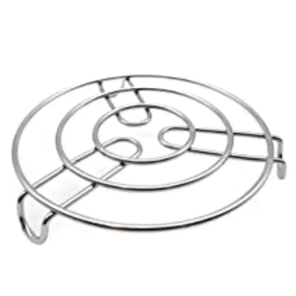  Round Trivet Steamer Cooling Rack Chrome 21(Diam)x2(H)cm