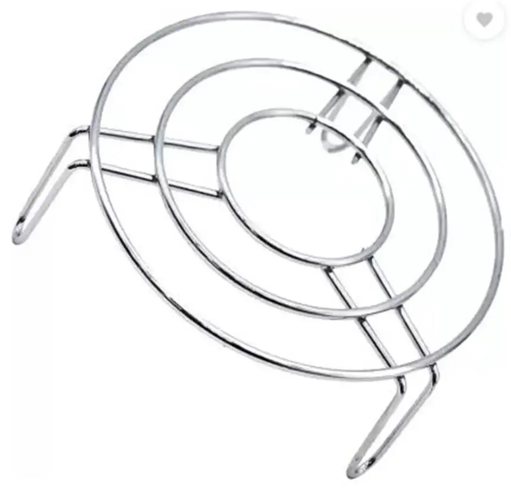  Tall Round Trivet Steamer Cooling Rack Chrome 21(Diam)x10(H)