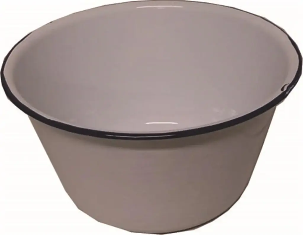  Deep Enamel Bowl 16 cm White