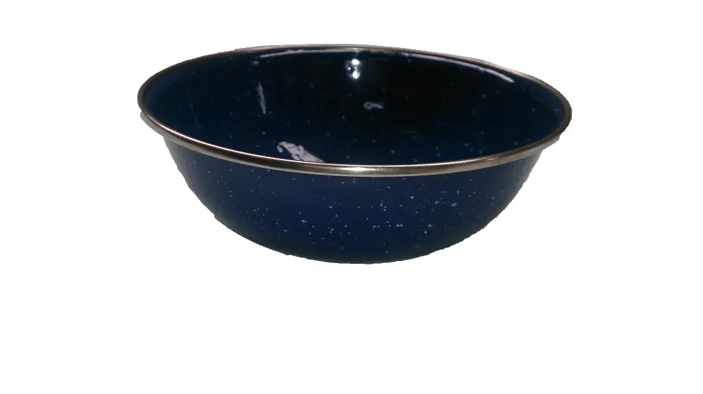  Enamel Bowl 16 cm Blue Speckle Steel Rim