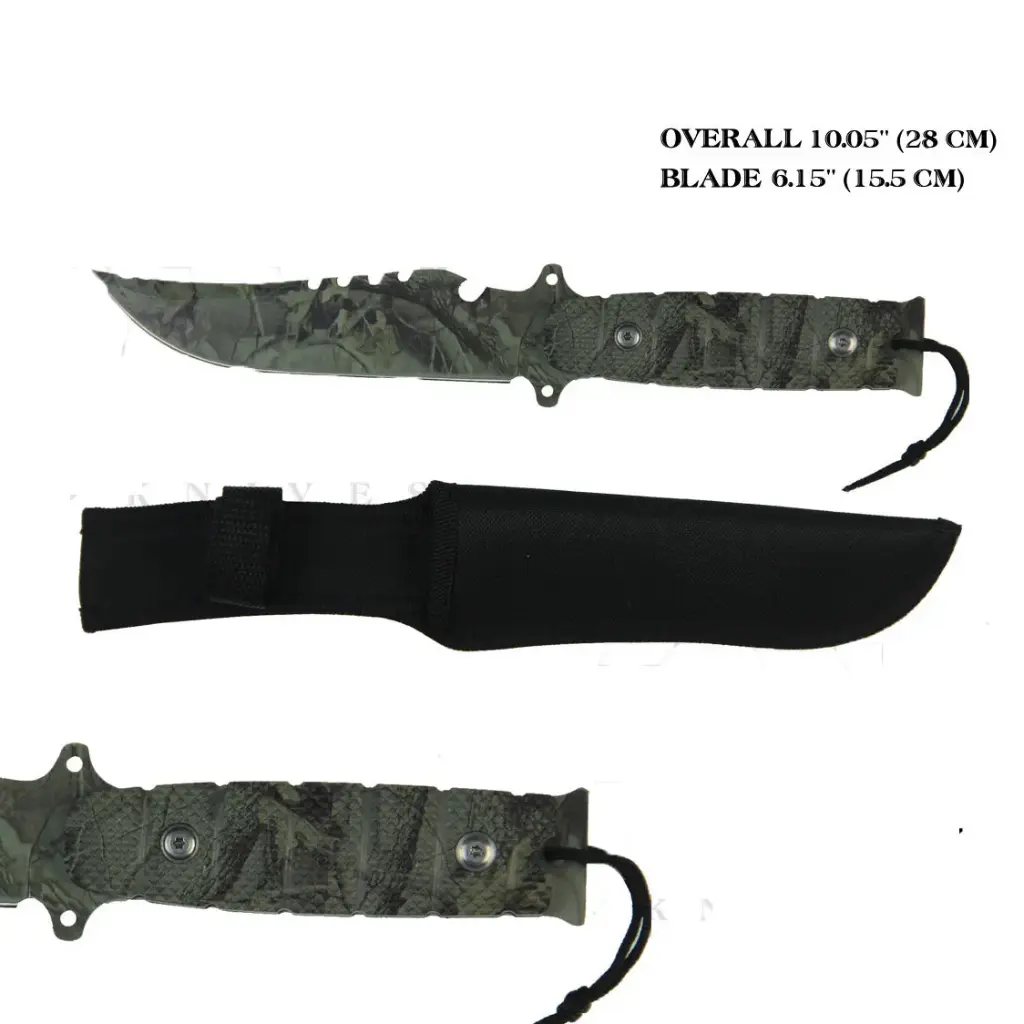  Camo Hunting Knife 15.5cm Blade