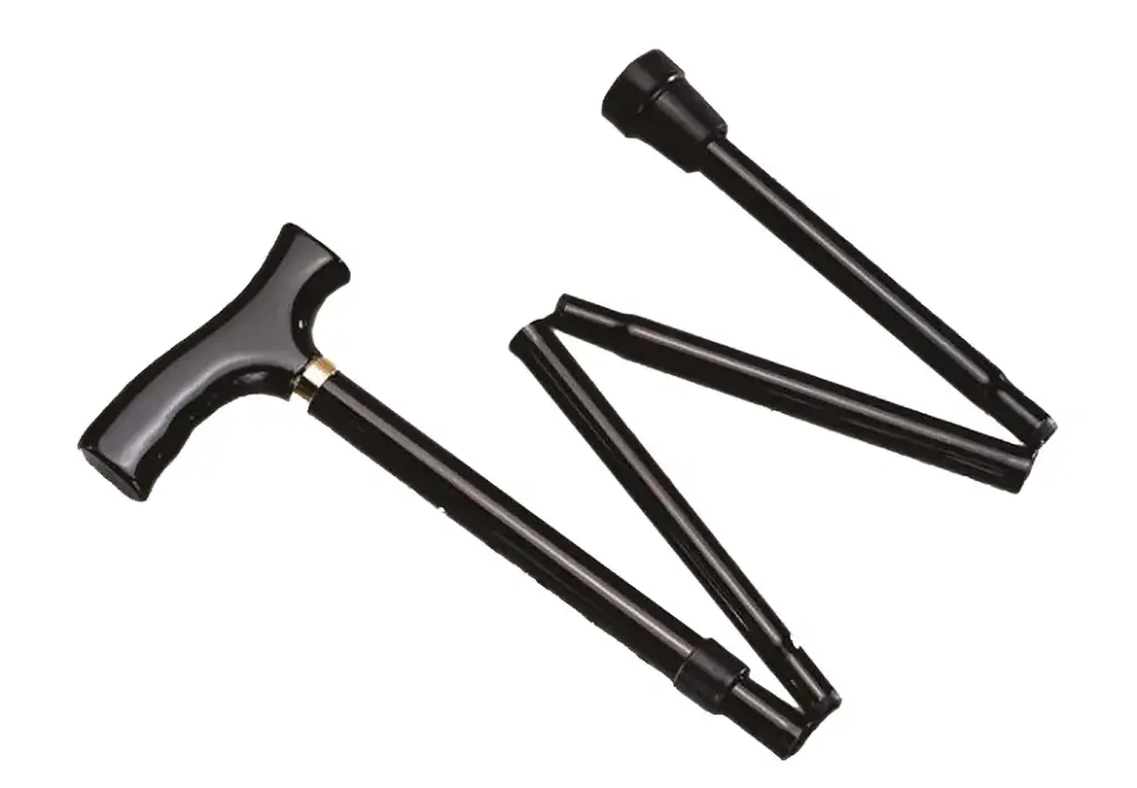  Foldaway Walking Stick Pole Black