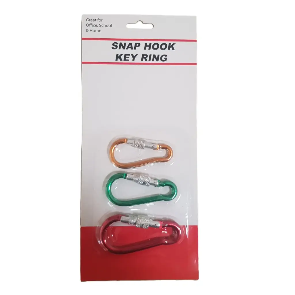 Aluminium Screw Lock Cara Biner 3pc 6cm 7cm 8cm