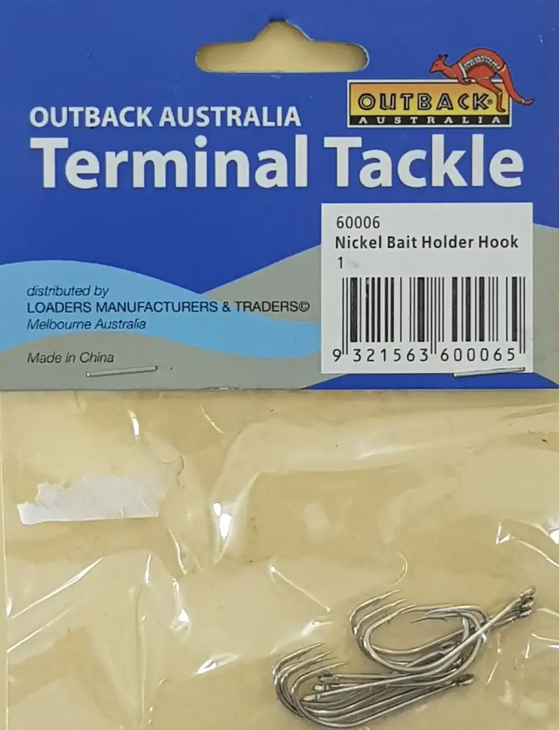 Nickel Bait Holder Hook 10 pc pack
