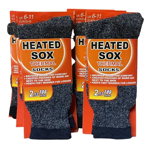 [04954-2]  Mens Heated Thermal Socks 6-11 2 pairs