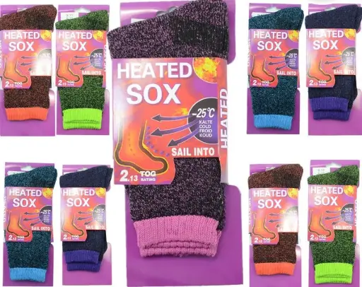 [04955]  Ladies Heated Thermal Socks 2-8