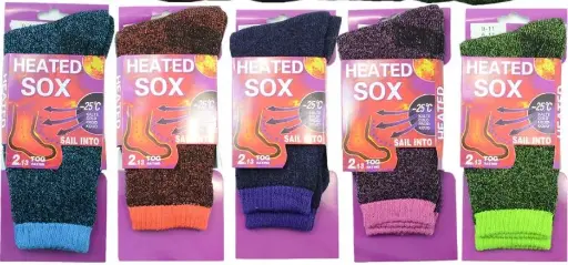 [04955-3]  Ladies Heated Thermal Socks 2-8 3 pairs
