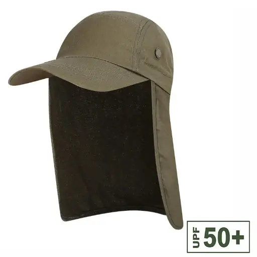 [11905-Olive]  Legionairres Kepi Cap Vented Adjustable Size Olive