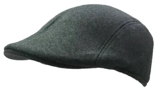 [12205-grey]  Flat Peak Hat Felt Grey