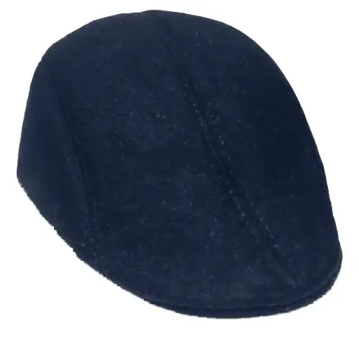 [12205-navy]  Flat Peak Hat Felt Navy