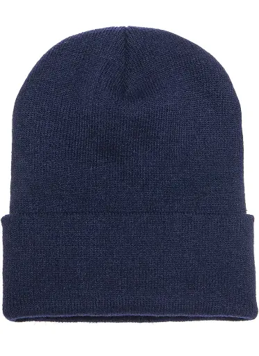 [13507-navy]  Acrylic Double Fine Knit Beanie Navy
