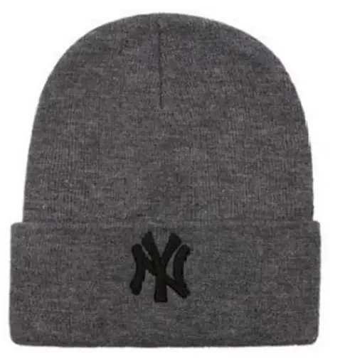 [13520-grey]  NY Grey Acrylic Beanie