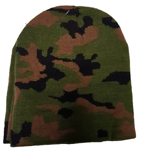 [13565-woodland]  Camouflage Knit Beanie Acrylic Woodland