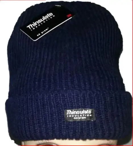 [13620]  Rag Wool Beanie Navy Thinsulate Lined