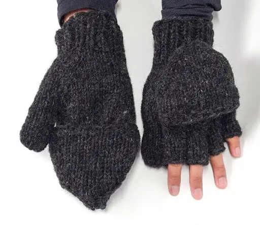 [14790]  Acrylic Fingerless/Mitten Thinsulate Black