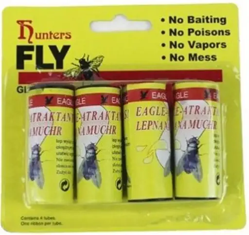 [28610]  Fly Catcher Glue Paper Strip 4 Rolls Insect Bug Trap Indoor Outdoor Sticky Tape