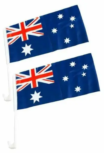 [28712-2]  2 Australia Car Flag 46x30cm 18"x12"
