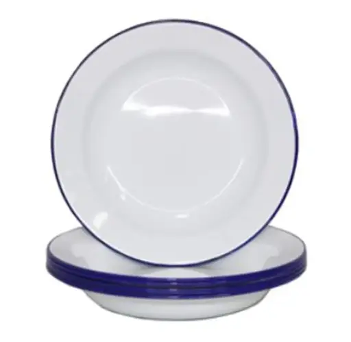 [30903]  Enamel Soup Plate 24 cm White