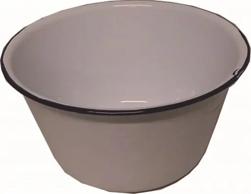 [31203]  Deep Enamel Bowl 16 cm White