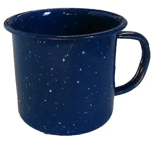 [33910]  8 cm Blue Speckle Enamel Mug Double Glazed
