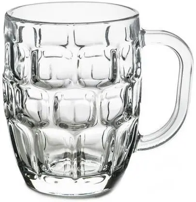 [34320]  Dimpled Glass Beer Mug Cup 500 ml