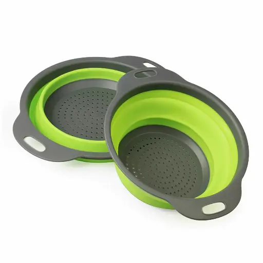 [34520]  Round 22cm Collapsible Silicone Colander Strainer