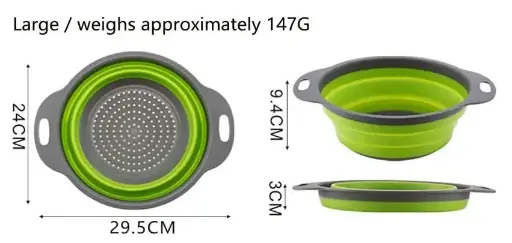 [34521]  Round 25cm Collapsible Silicone Colander Strainer