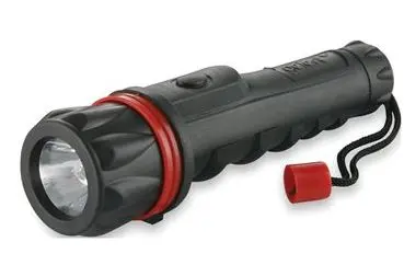 [36004]  Rubber LED COB Torch 2 D Batteries